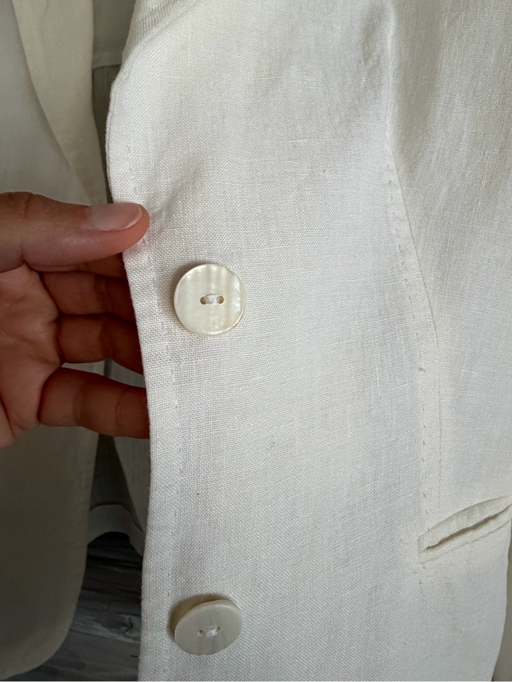 White 100% Italian Linen Blazer Women’s M - Picture 6 of 10